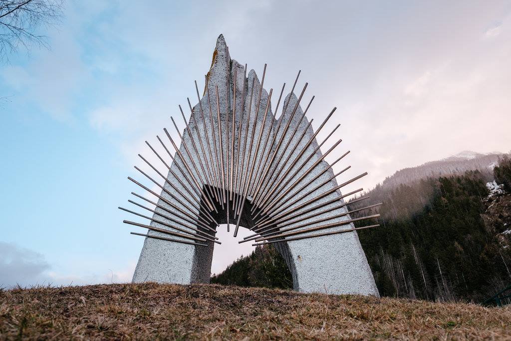 Memorial at the site of the 1999 Mont Blanc Tunnel Fire.
