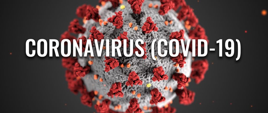 Coronavirus illustration with molecule